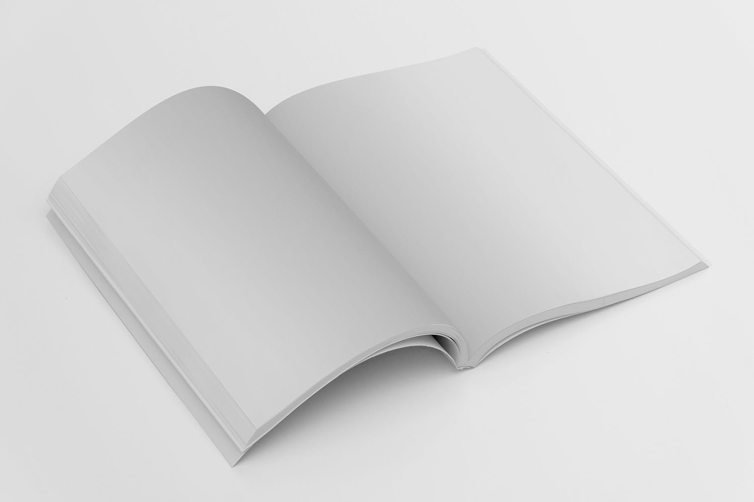 杂志内页排版设计翻页透视图样机16图库精选 Magazine Mockup Folded Page Perspective View插图(1)