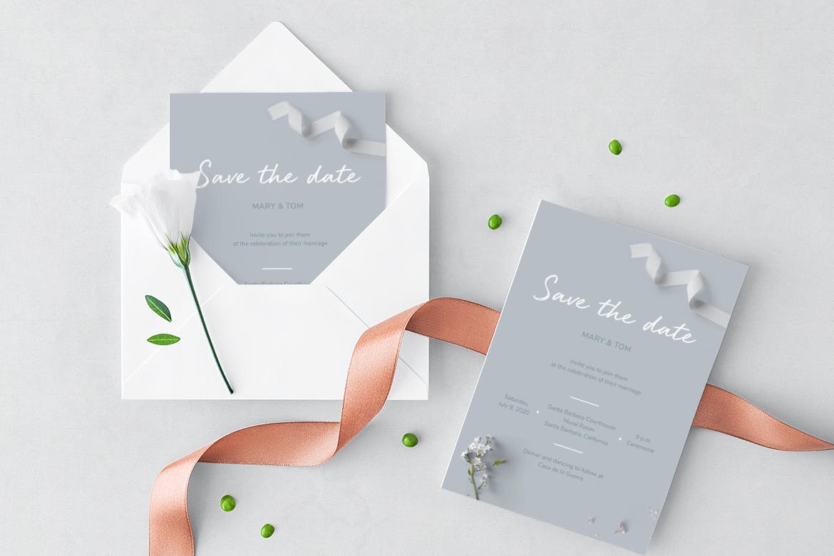 折纸艺术装饰风格婚礼邀请设计套件 Wedding Invitation Suite插图(9)
