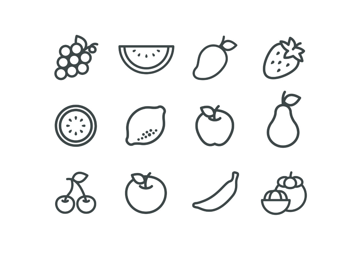 12枚常见水果矢量彩色素材库精选图标 12 Colored Fruit Icons – Illustrator & Sketch插图(2)
