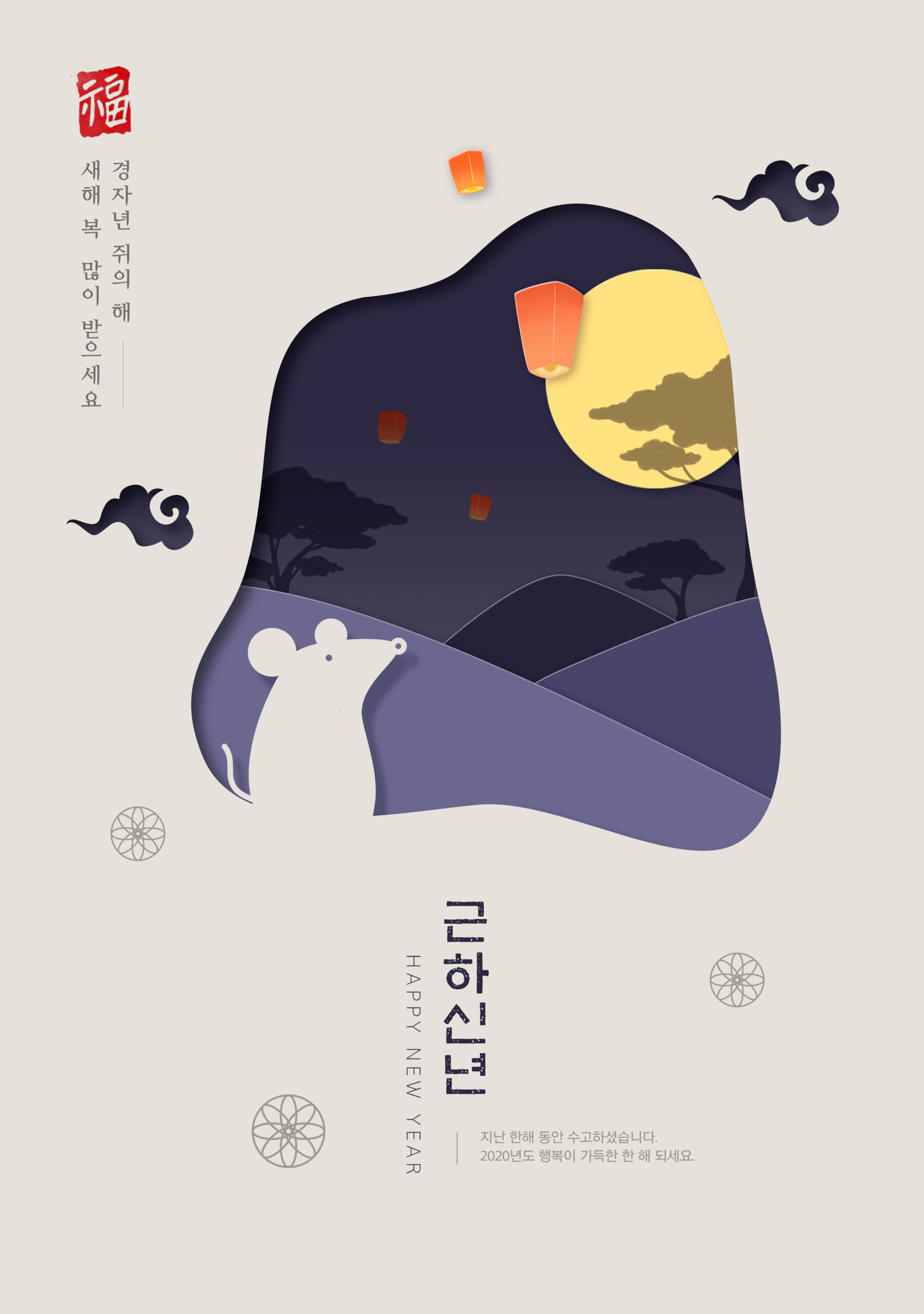 鼠年新春主题韩国海报PSD素材非凡图库精选模板插图