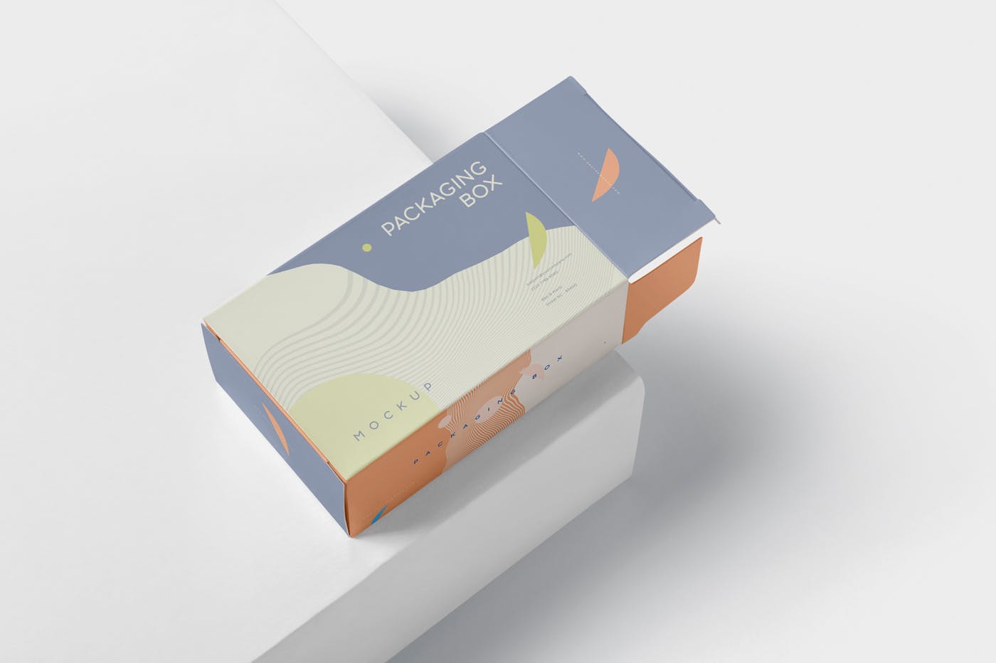 扁平矩形产品包装盒效果图素材中国精选 Package Box Mockup – Slim Rectangle Shape插图(3)