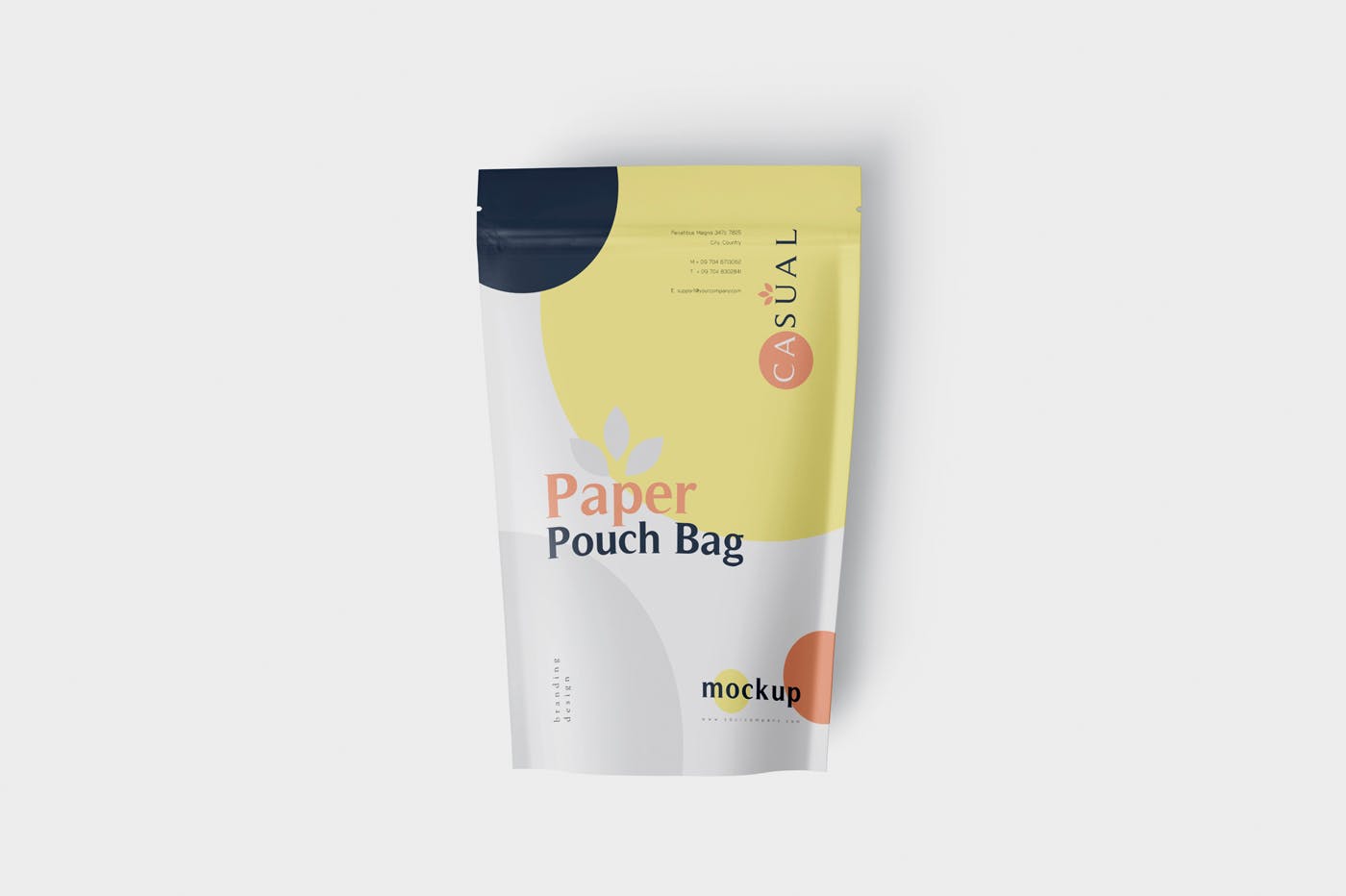 食品自封袋包装设计效果图素材库精选 Paper Pouch Bag Mockup – Large Size插图(3)