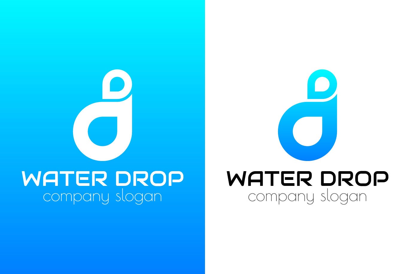水滴几何图形创意Logo设计素材库精选模板 Water Drop Creative Logo Template插图(1)