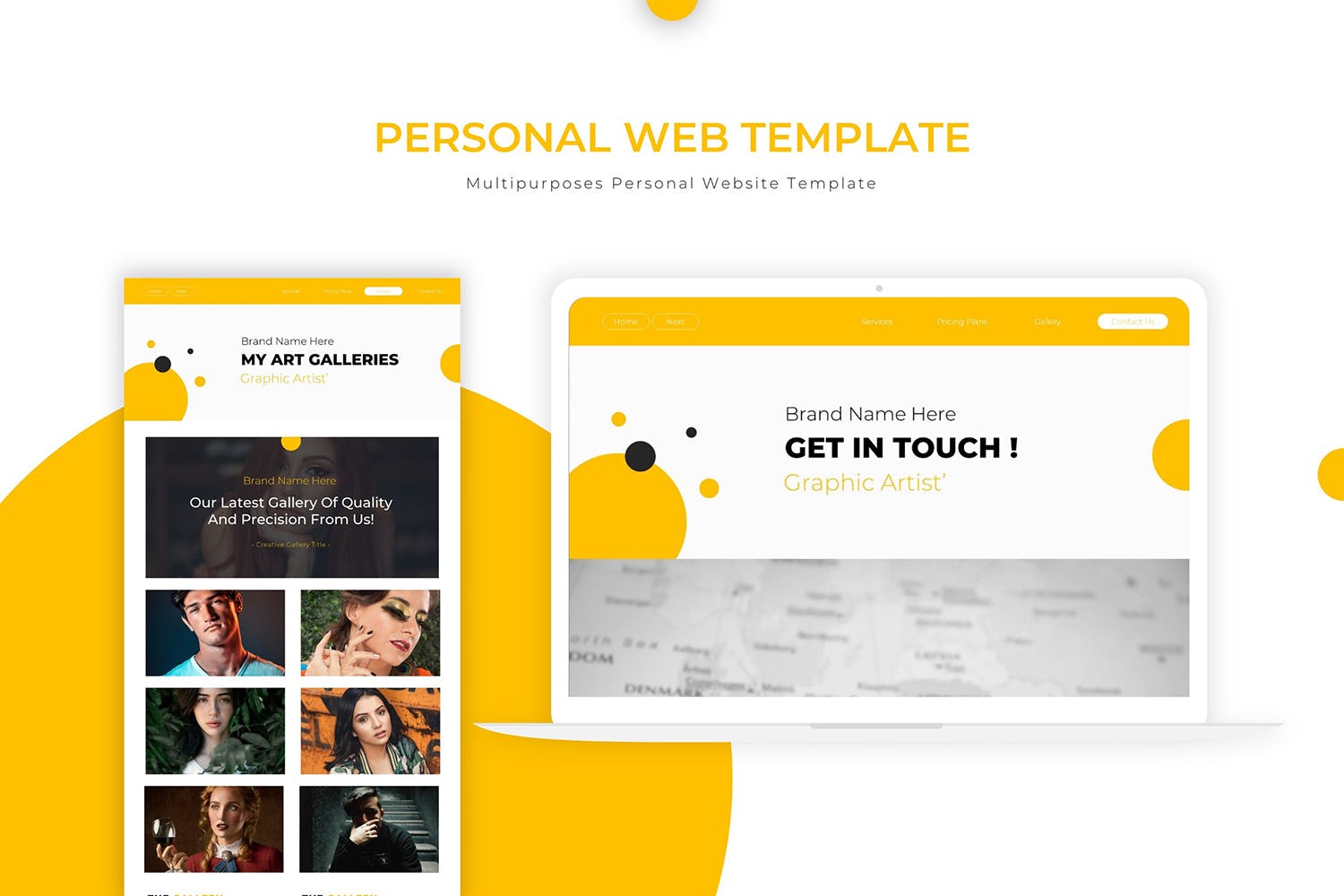 橙色设计风格设计师网站PSD模板 Personal | PSD Web Template插图(1)