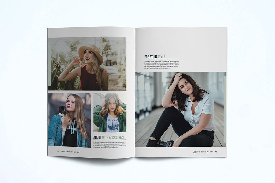 时装订货画册/新品上市产品16图库精选目录设计模板v2 Fashion Lookbook Template插图(10)