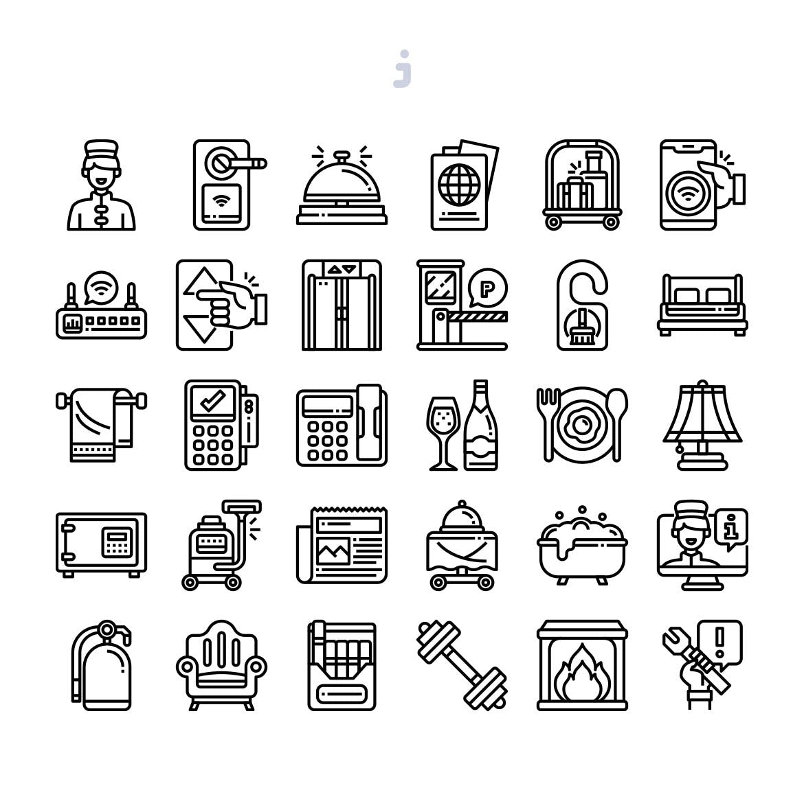 30枚医院医疗主题矢量素材库精选图标 30 Hotel Essentials Icons插图(2)