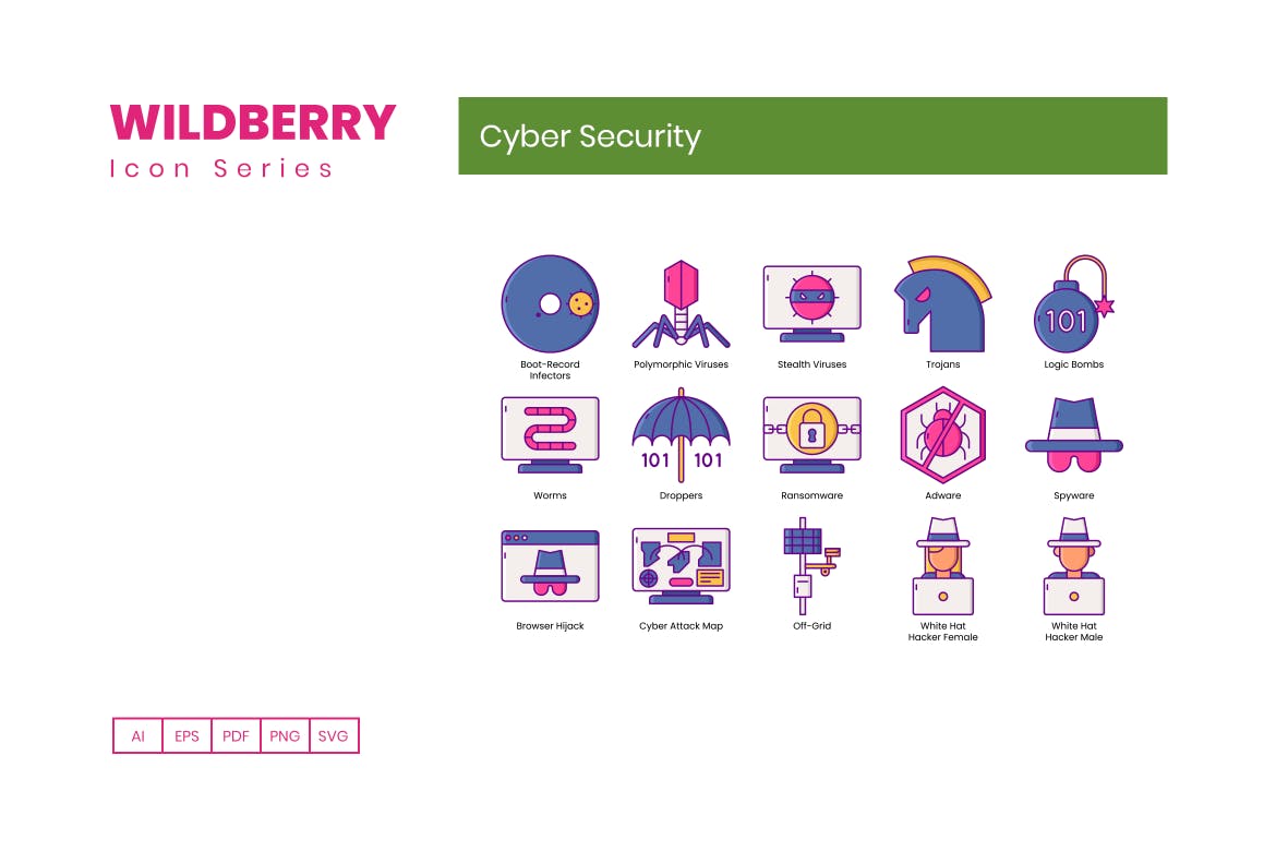 90枚网络和在线安全主题矢量16设计素材网精选图标 Cyber & Online Security Icons插图(3)