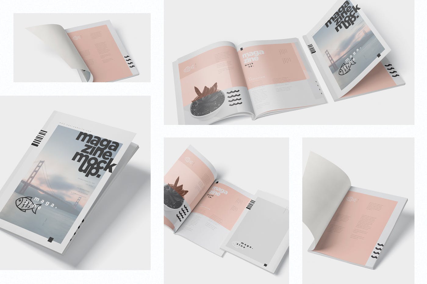 A4尺寸大小杂志封面&内页版式设计图样机16设计网精选 Magazine Mockup – A4 210×297 mm Size插图(1)