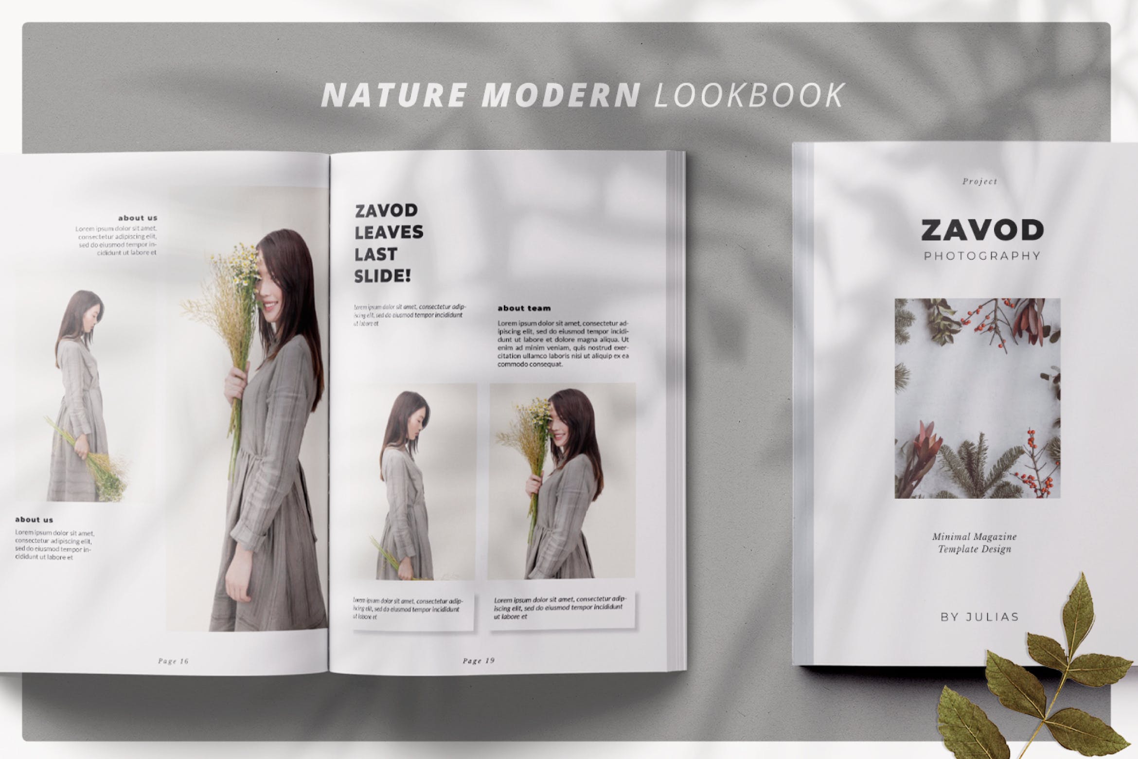 摄影/模特主题16图库精选杂志排版设计模板 ZAVOD Business Magazine Minimal Template – LS插图