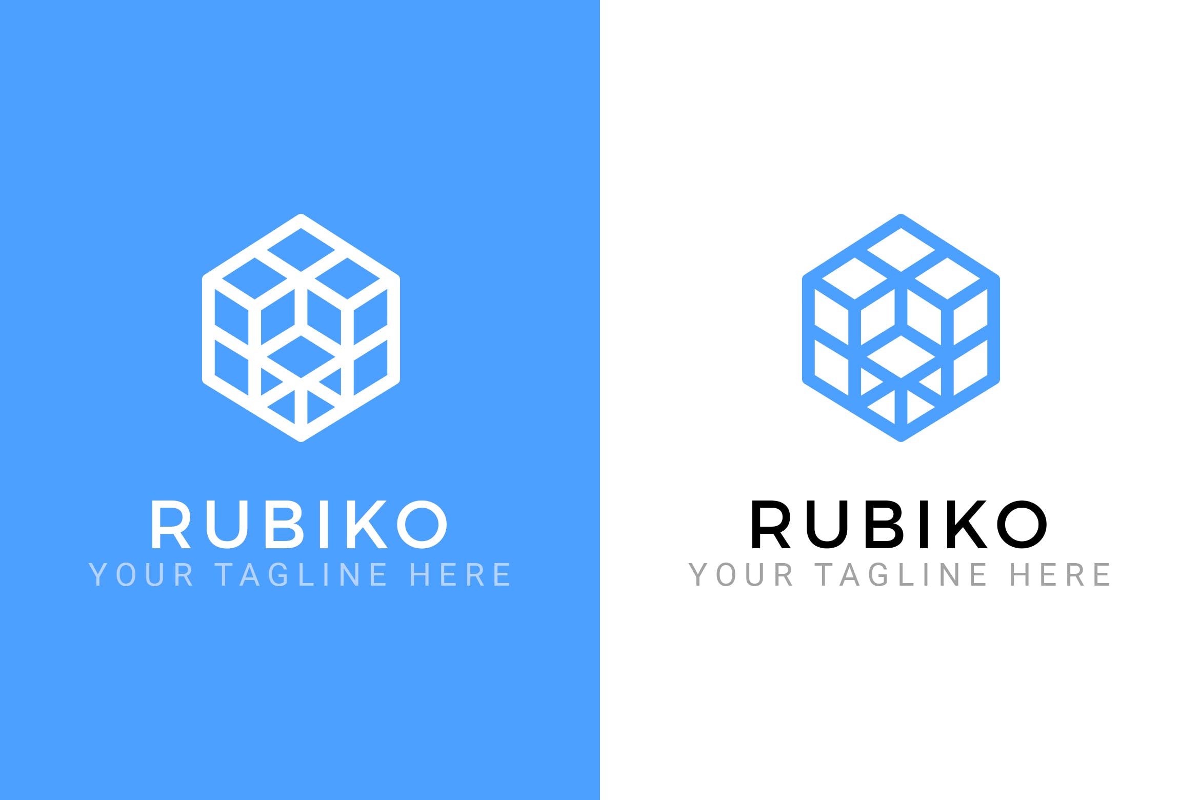抽象魔方立体图形Logo设计素材库精选模板 Rubiko – Abstract Logo Template插图