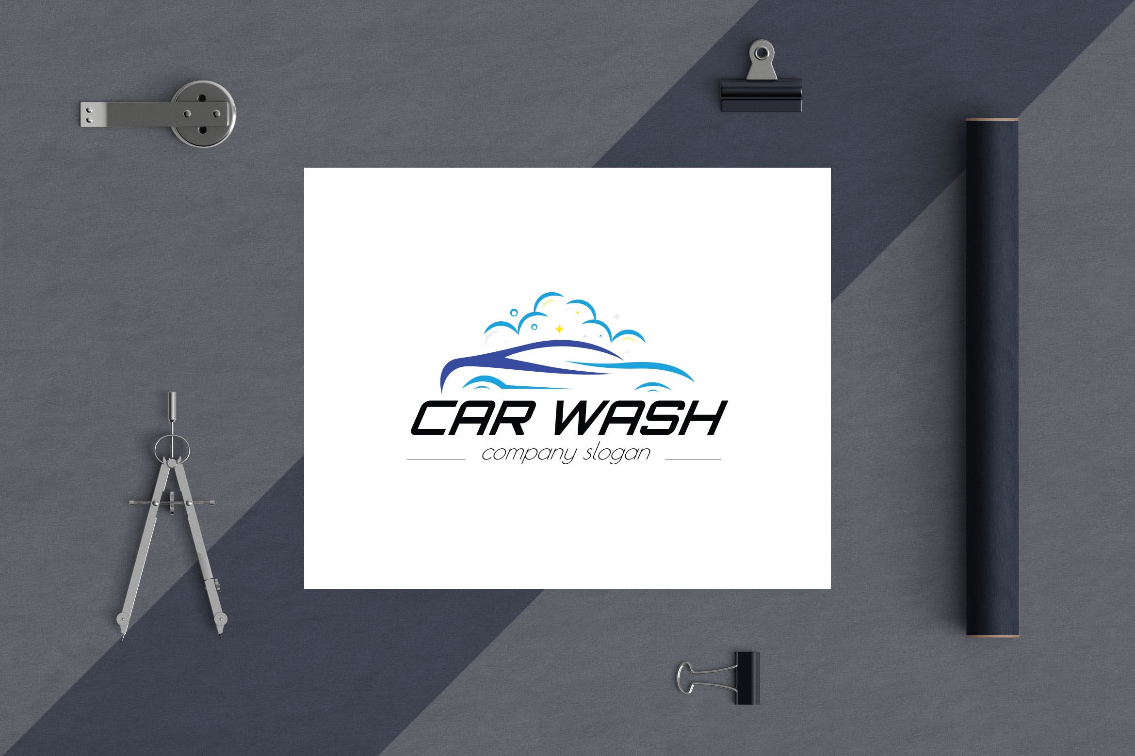 洗车店品牌Logo设计16设计网精选模板 Car Wash Business Logo Template插图