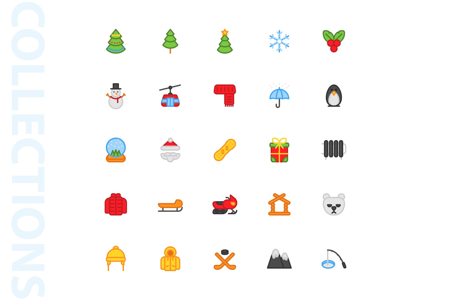 25枚冬天主题矢量填充素材库精选图标v1 Winter Filled Icons插图(3)