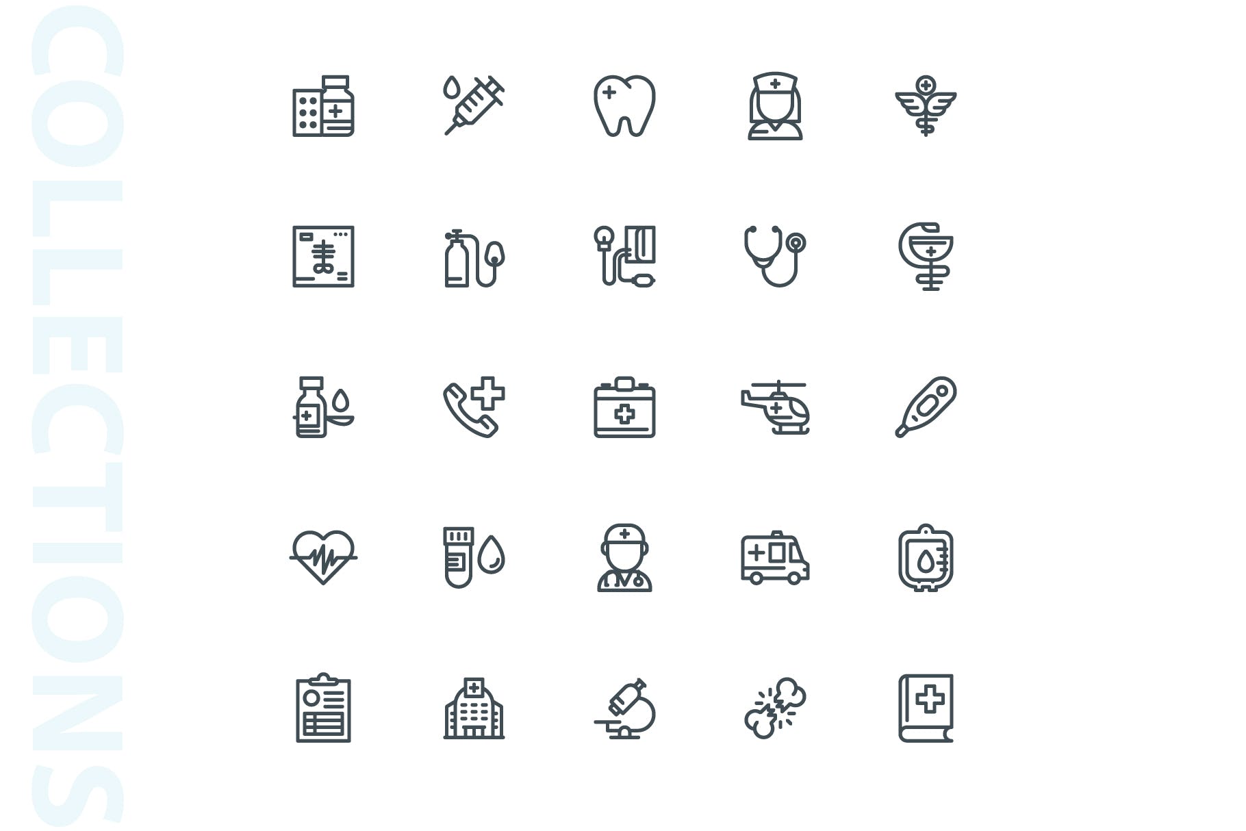 25枚医学药物主题矢量线性非凡图库精选图标 Medical Lineart Icons插图(3)