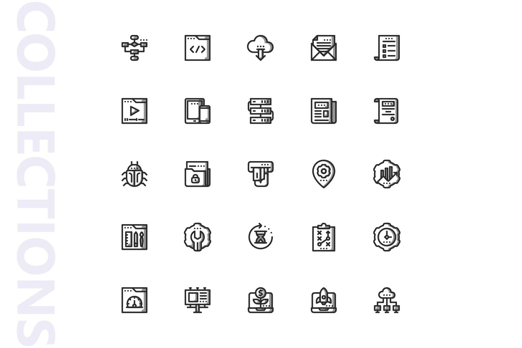 25枚SEO搜索引擎优化营销矢量阴影16设计素材网精选图标v1 SEO Marketing Shady Icons插图(3)