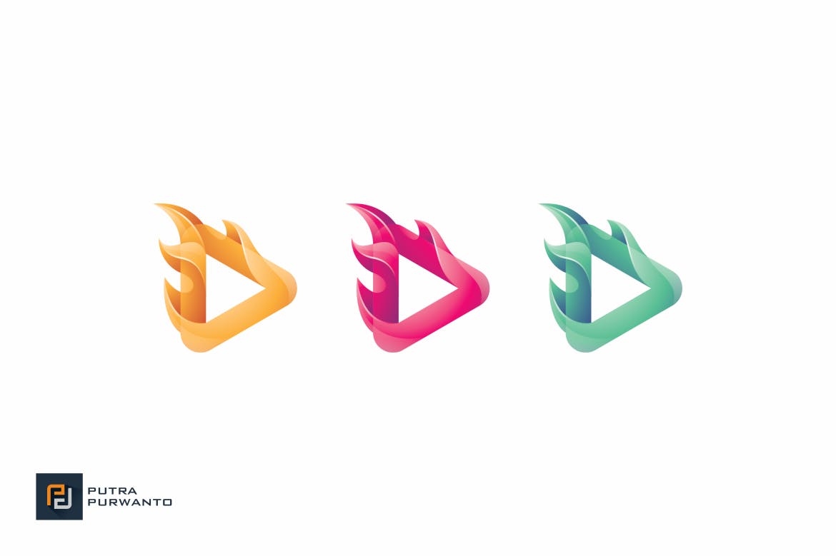 播放器/多媒体品牌Logo设计素材中国精选模板 Hot Play – Logo Template插图(3)