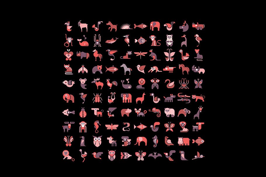 100+动物园动物矢量16设计素材网精选图标素材包 100+ Zoo Animal Icons插图(3)