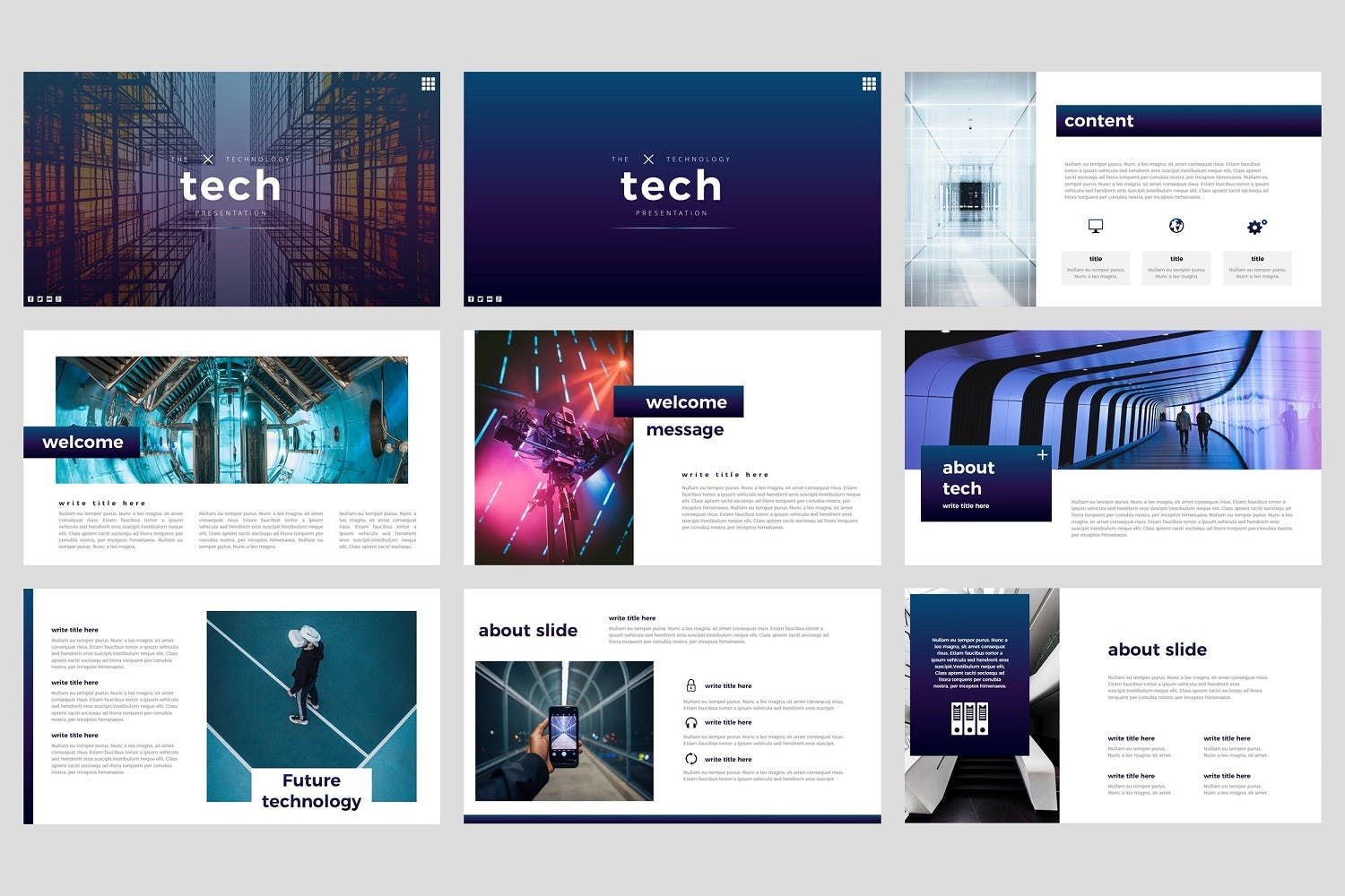 科技企业&项目宣传16设计素材网精选谷歌演示模板 Tech – Technology Google Slides Template插图(1)
