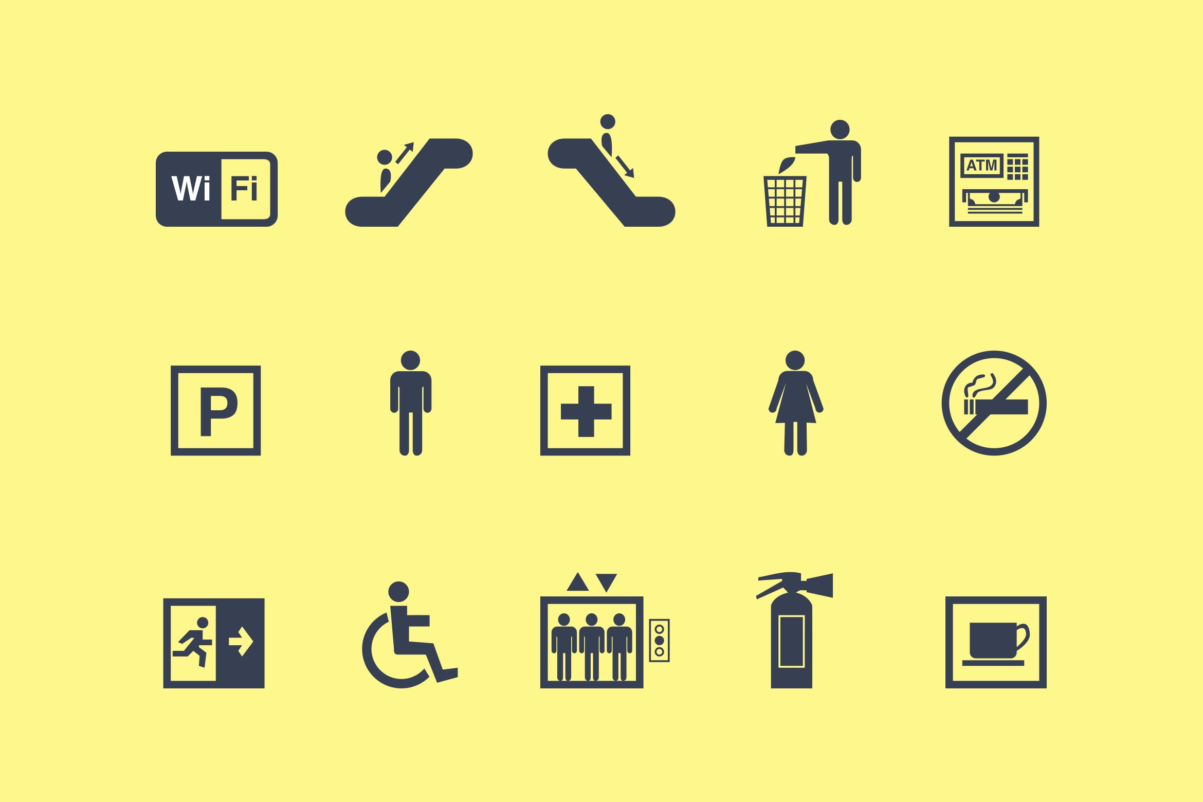 15枚公共标志矢量素材库精选图标 15 Public Sign Icons插图