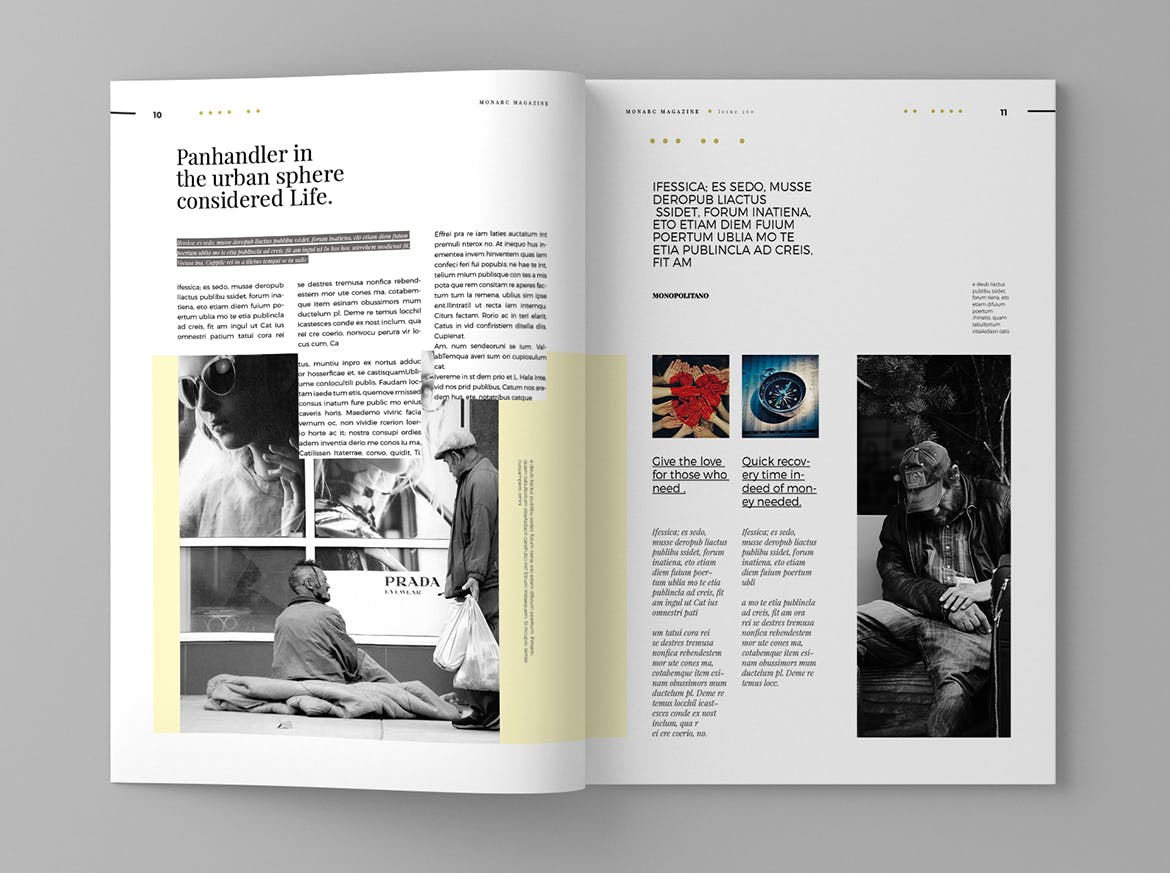 时尚企业16图库精选杂志排版设计模板 Monarc – Magazine Template插图(6)