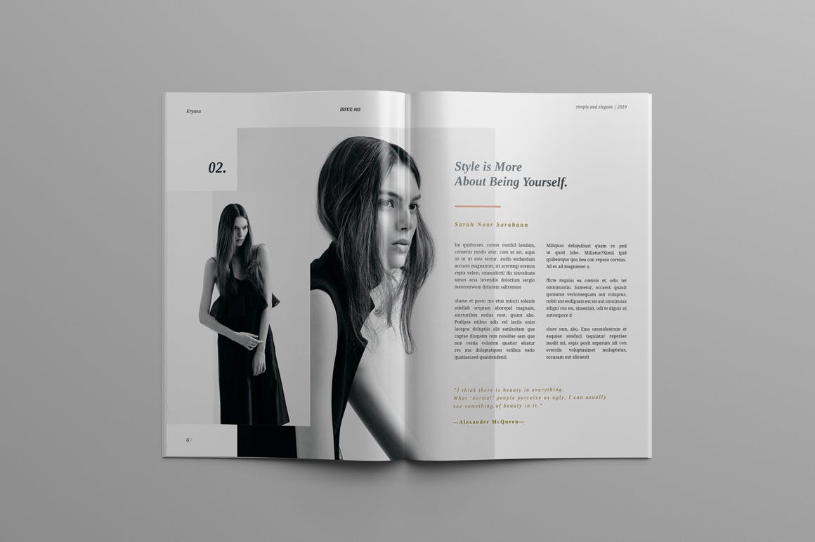 时尚主义北欧风格16设计网精选杂志设计模板 KRYANA – Fashion Magazine插图(3)