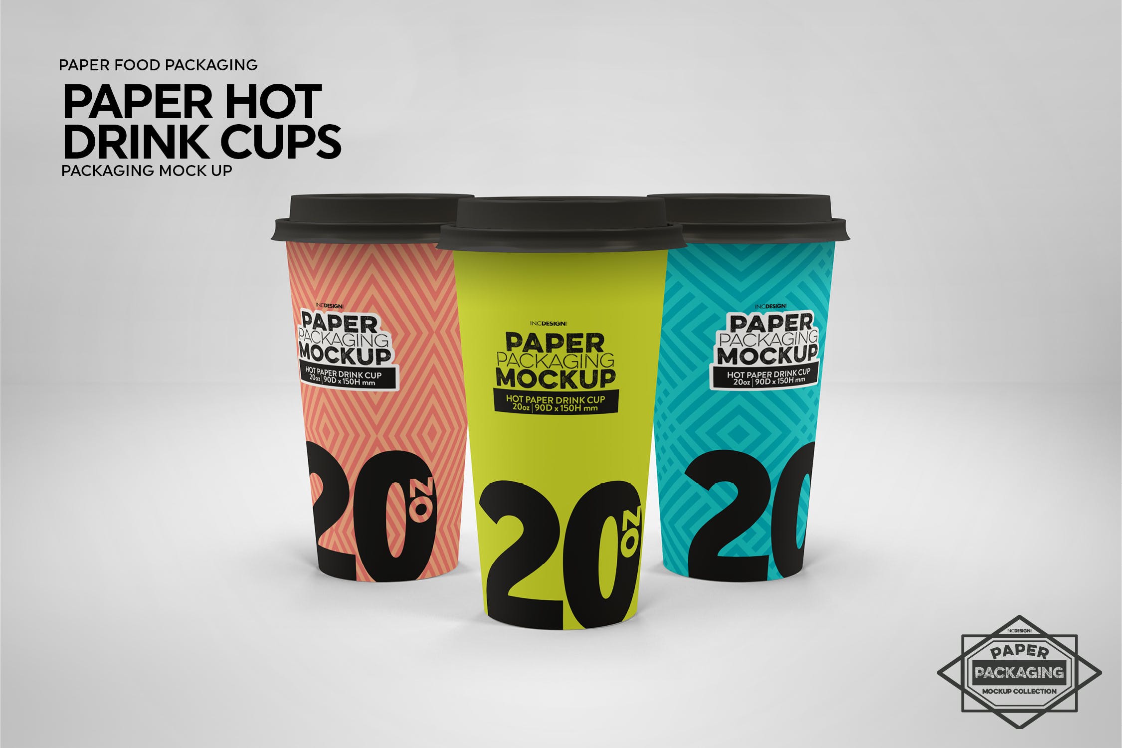 热饮一次性纸杯外观设计素材库精选 Paper Hot Drink Cups Packaging Mockup插图(6)