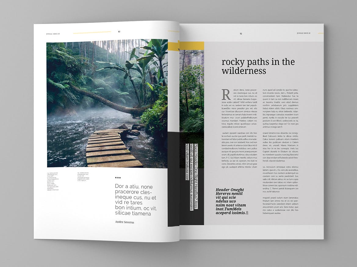 旅游行业素材库精选杂志版式设计模板 Jungle – Magazine Template插图(7)