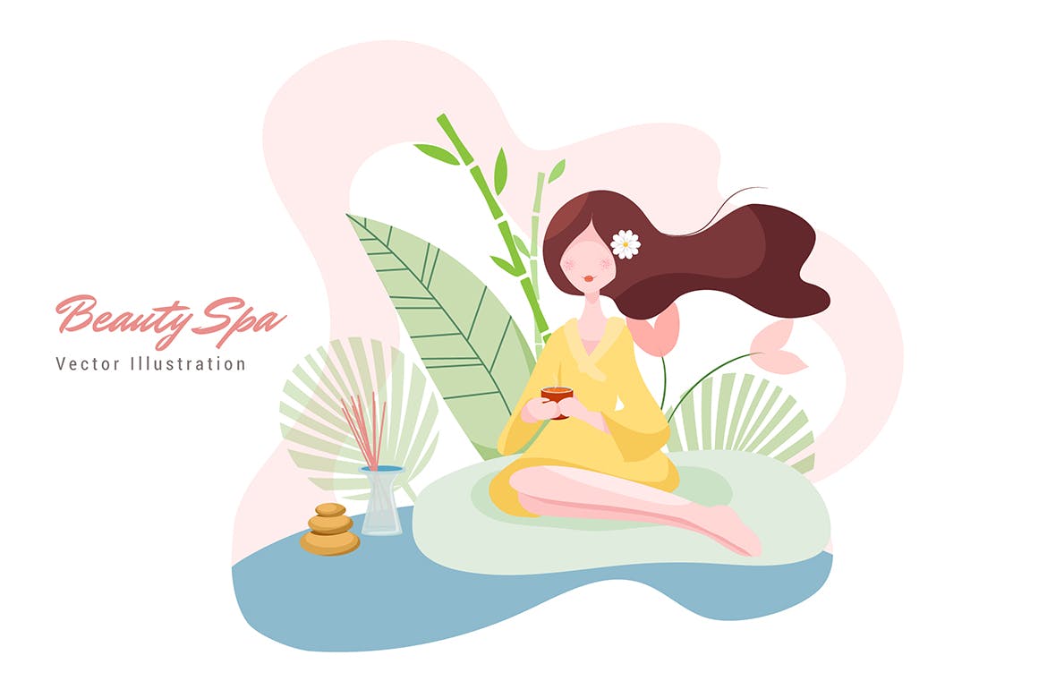 美容SPA主题矢量插画16设计网精选素材v1 Beauty Spa Vector Illustration插图(1)