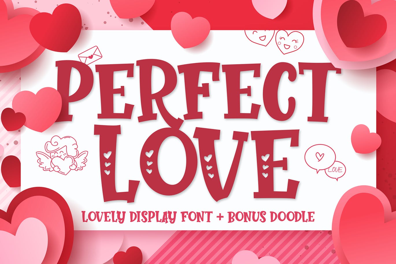 完美爱心英文衬线字体亿图网易图库精选 Perfect Love – Mother Favorite Font插图
