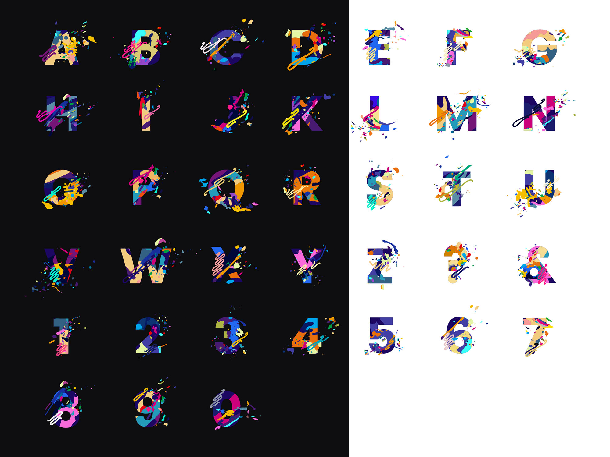 油漆飞溅英文创意艺术装饰字体16素材精选 Splash Letters Font插图(1)
