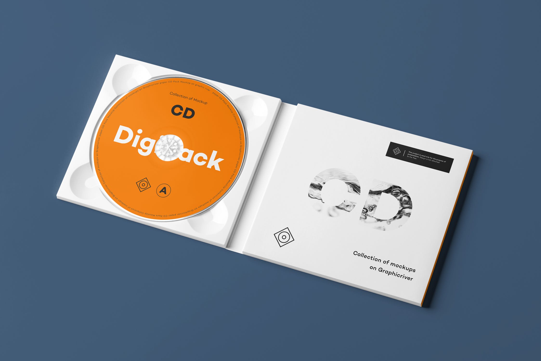 CD光碟封面&包装盒设计图素材库精选模板v8 CD Digi Pack Mock-up 8插图(8)