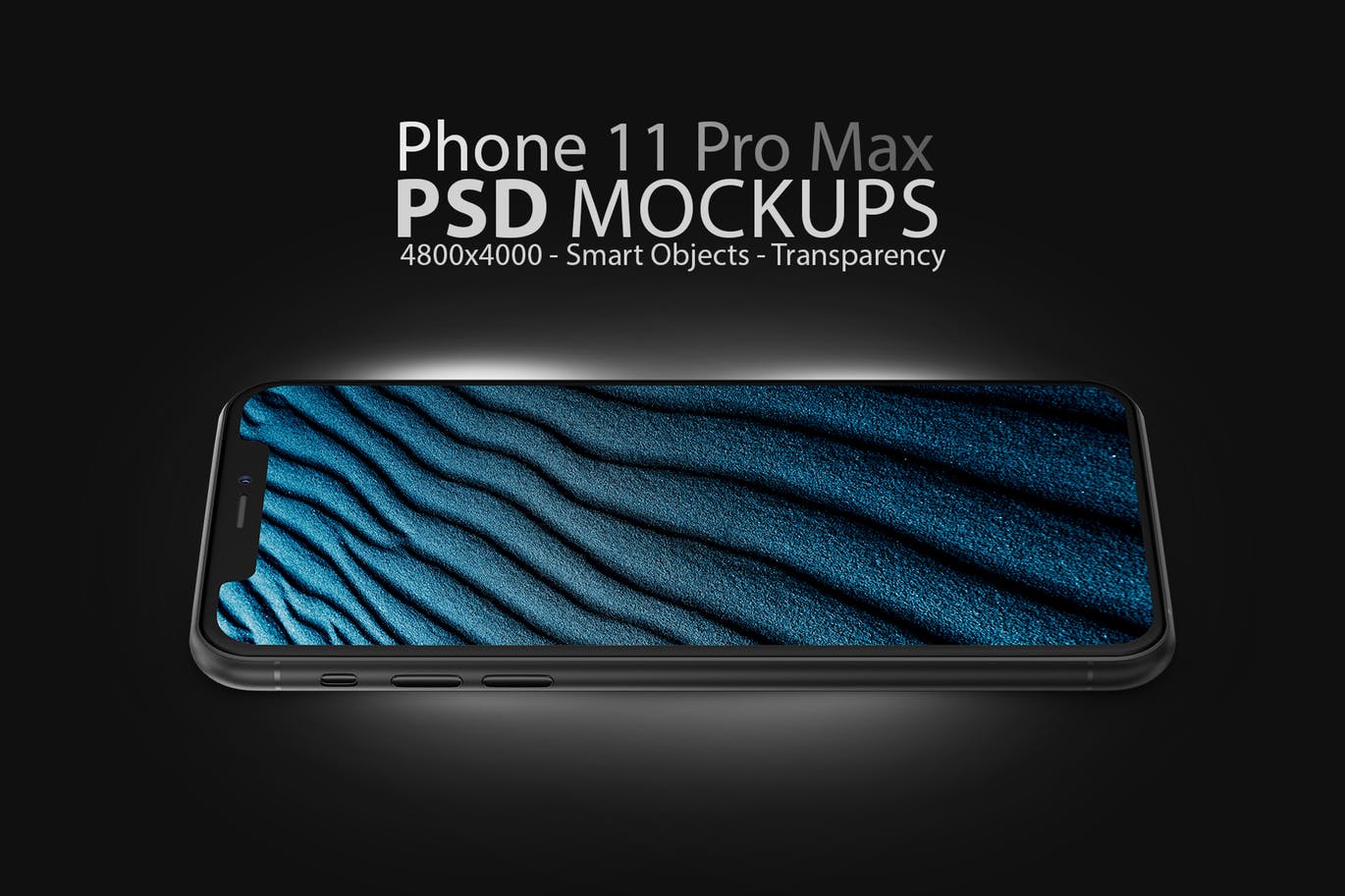 酷黑色iPhone 11 Pro Max屏幕预览素材库精选样机模板 Phone 11 Black PSD Mockups插图