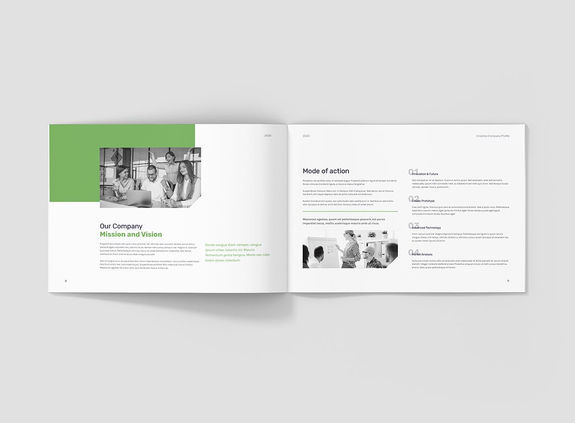 创意多用途横版设计风格企业公司画册排版设计模板 Creative Multipurpose Company Profile Landscape插图(5)