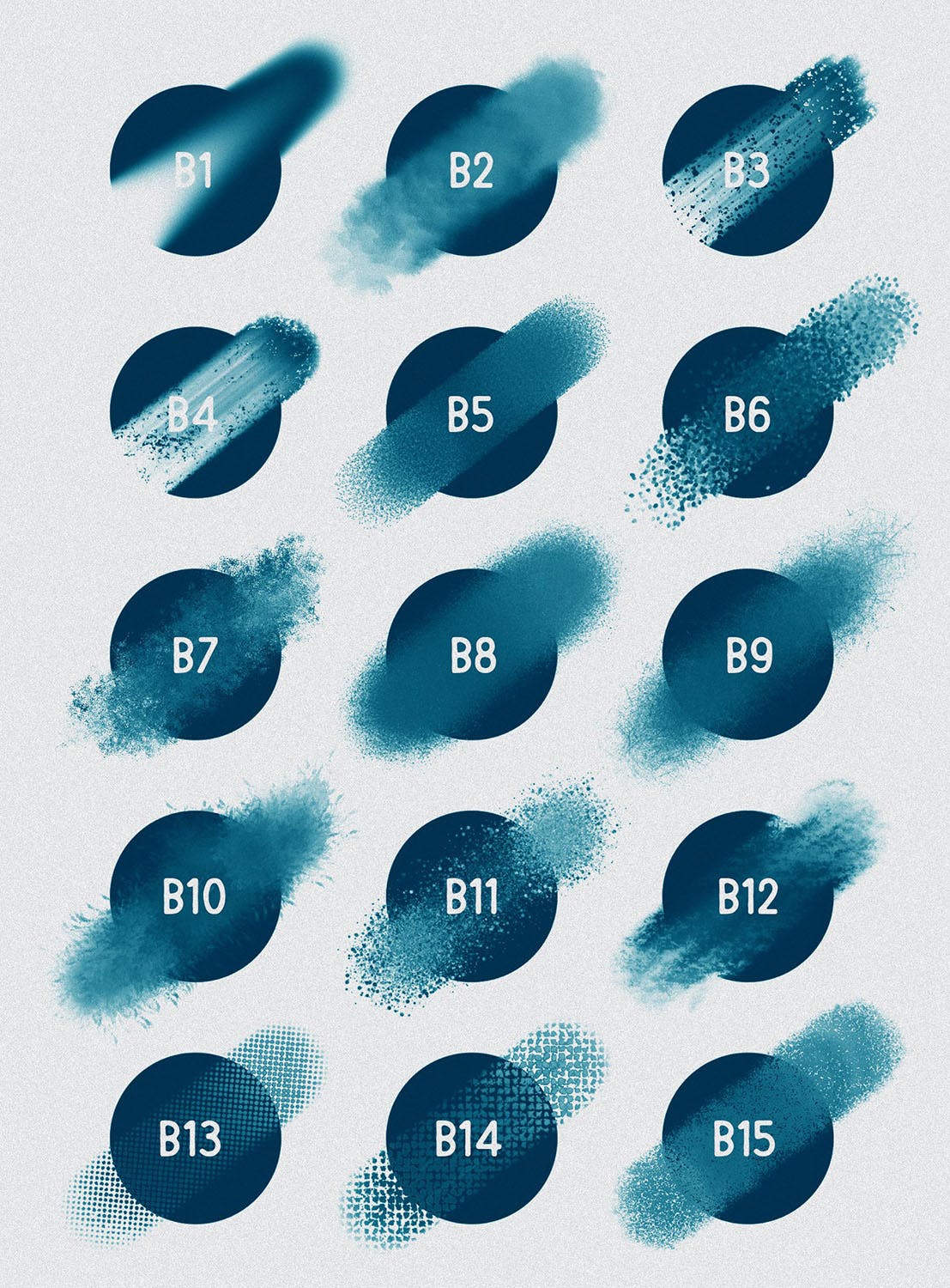 30种不同样式的Procreate专用混合笔刷素材库精选 Procreate: Blender Brushes插图(2)