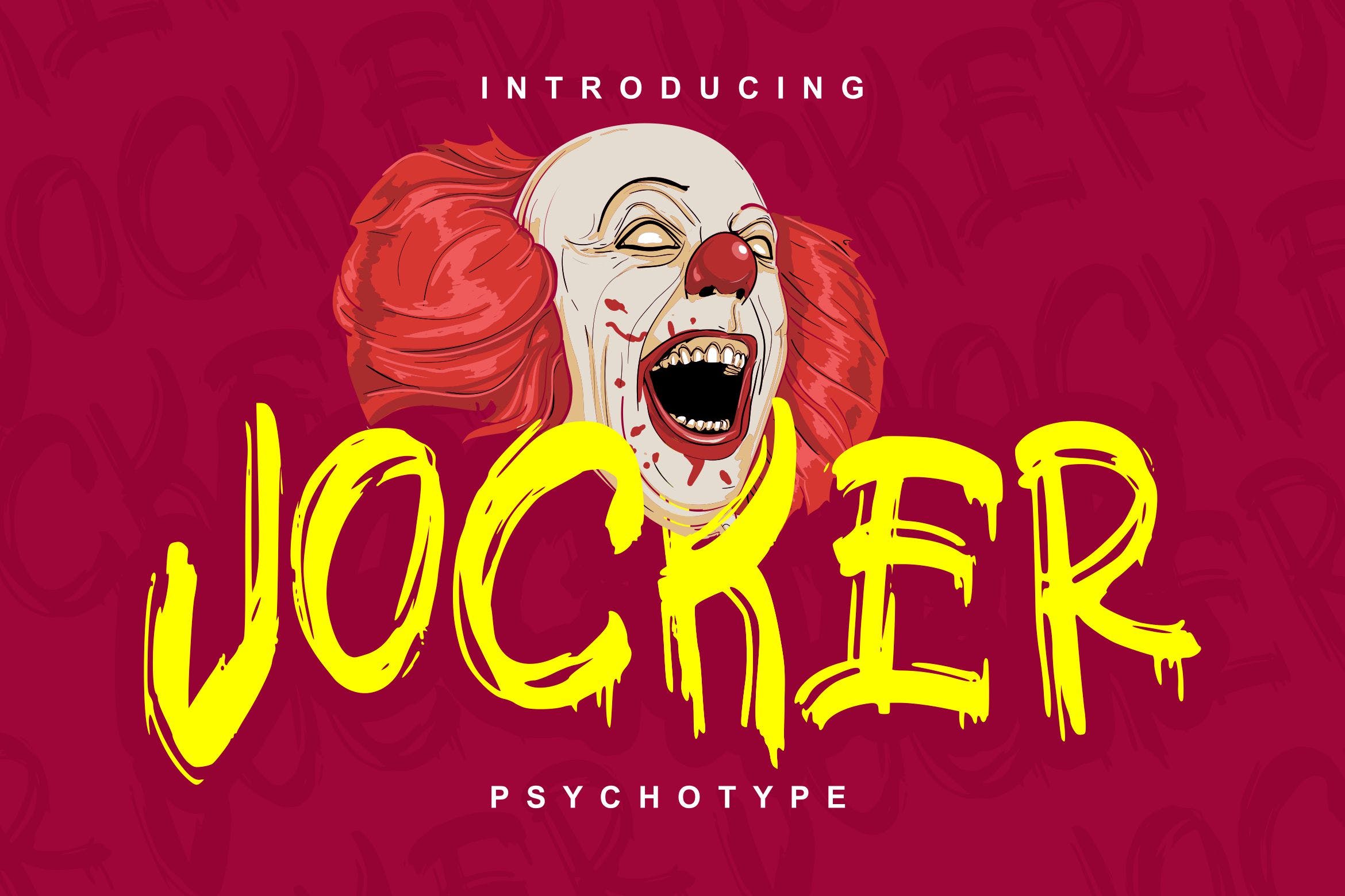 极具个性的英文笔刷装饰字体亿图网易图库精选 Jocker | Psychotype Font Theme插图