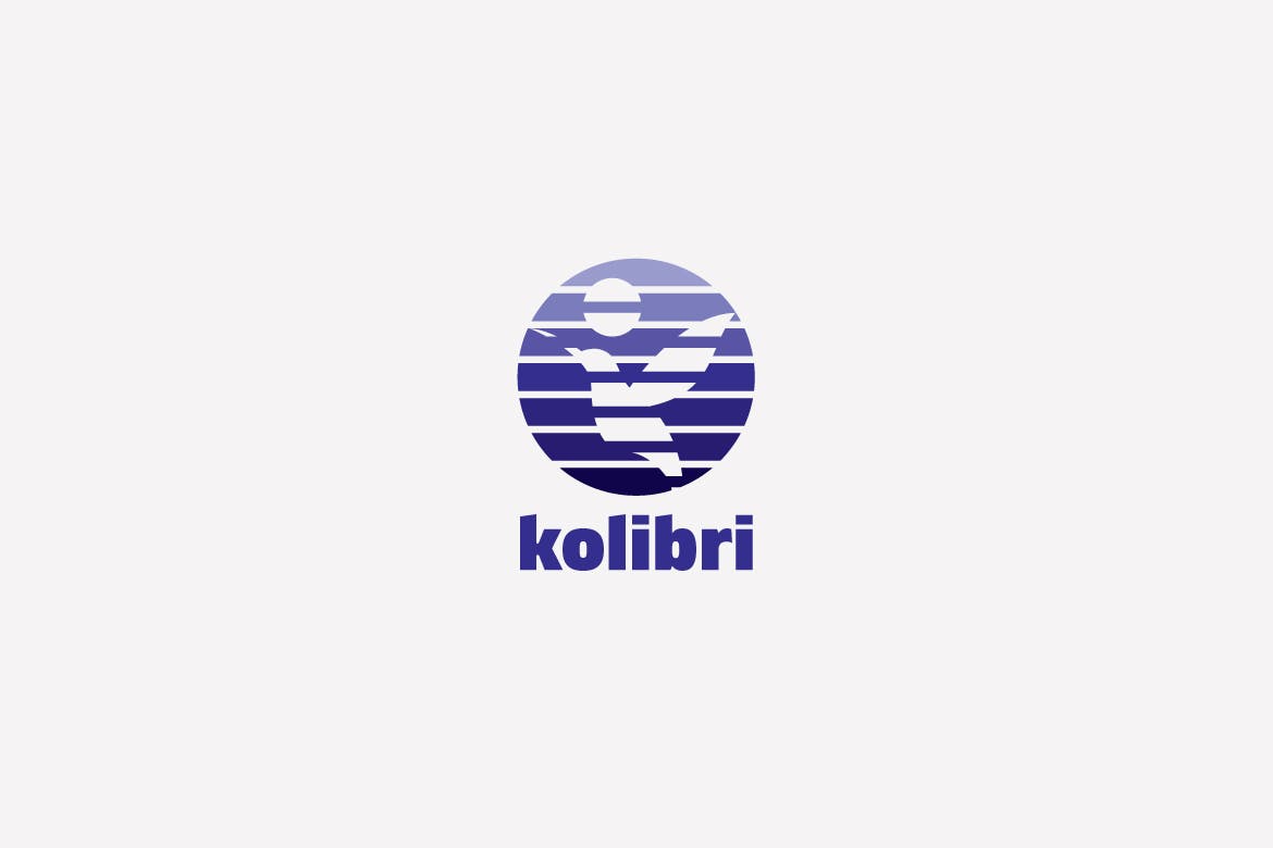 鸟、海洋与太阳元素Logo设计素材中国精选模板 Kolibri Logo Template插图(1)