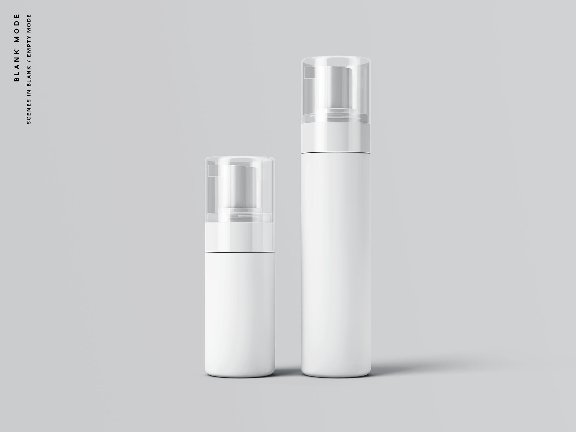 按压式化妆品护肤品瓶外观设计素材库精选模板 Cosmetic Bottles Packaging Mockup插图(9)