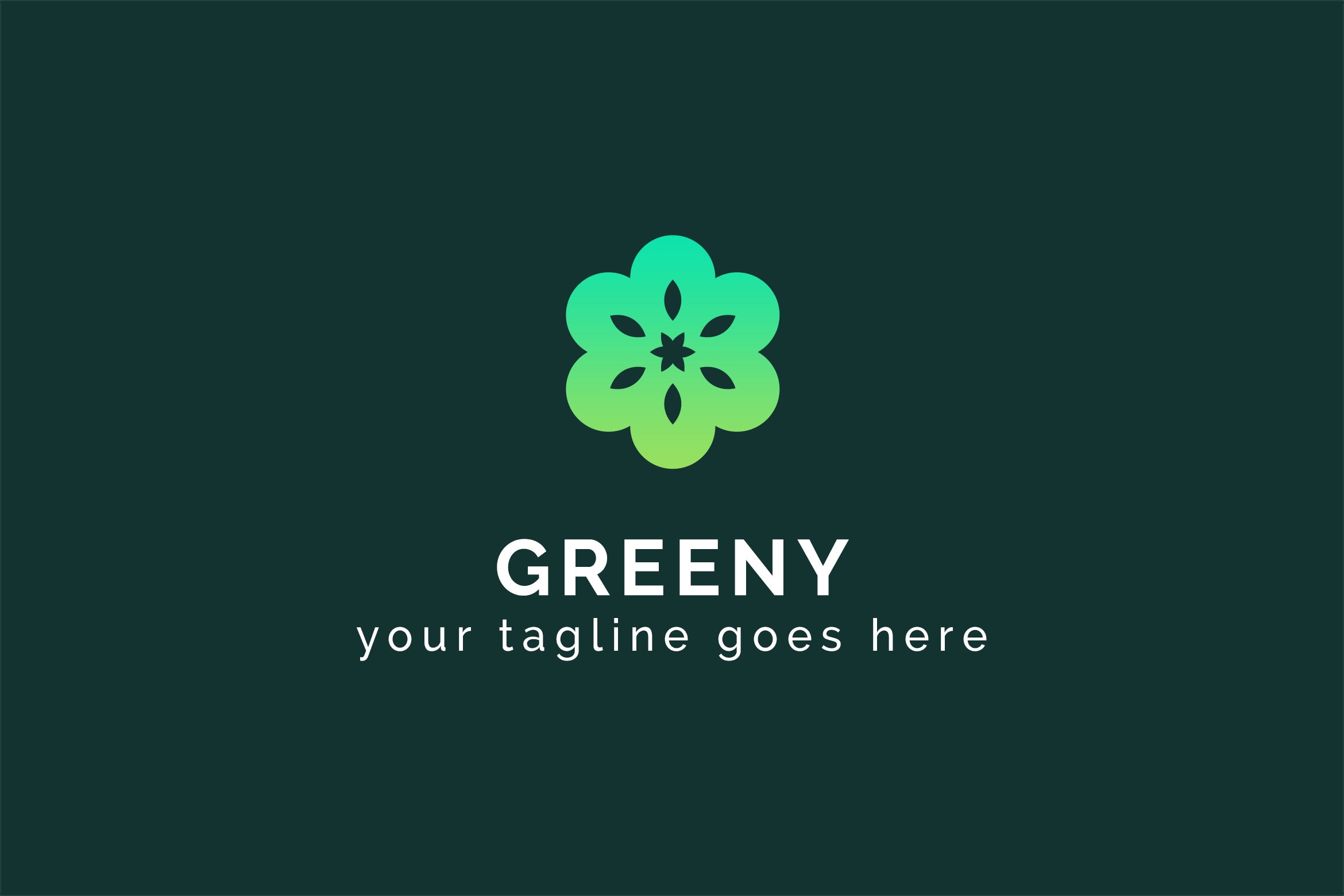 六瓣剪纸花卉图形Logo设计素材库精选模板 Greeny – Multipurpose Logo Template插图