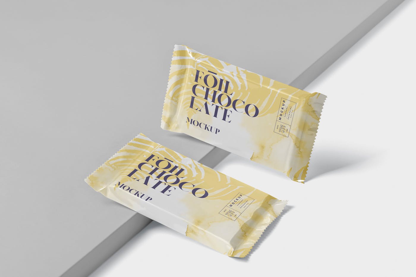 巧克力超薄铝箔纸包装设计效果图素材中国精选 Foil Chocolate Packaging Mockup – Slim Size插图(3)