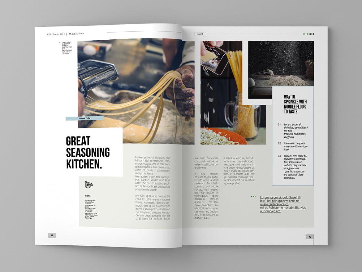 美食16设计网精选杂志排版设计模板 Kitcking – Magazine Template插图(7)