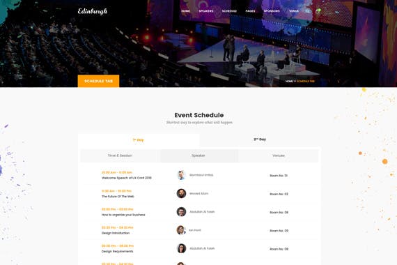 大型活动/会议/讲座主题网站设计PSD模板 Edinburgh : Events Web Template插图(3)