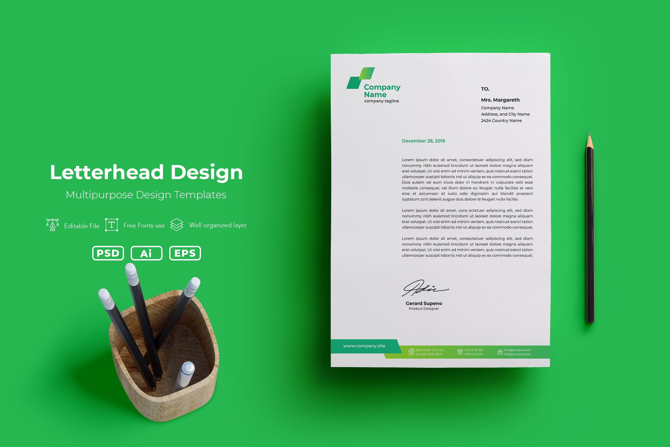 极简主义风格标准企业信纸模板v06 ADL Letterhead Templates.v06插图