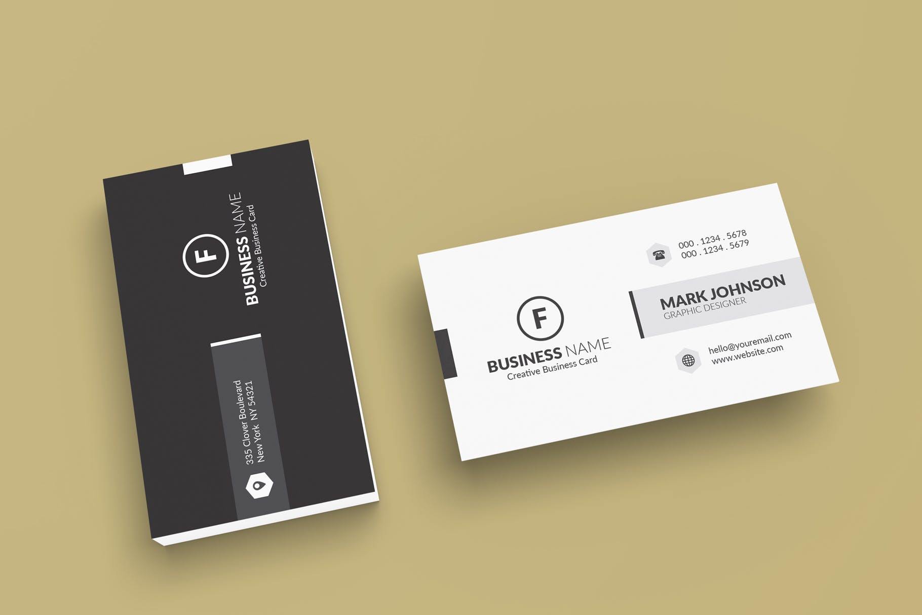 极简设计风格名片设计效果图普贤居精选 Minimalist Business Cards Mockup插图(3)