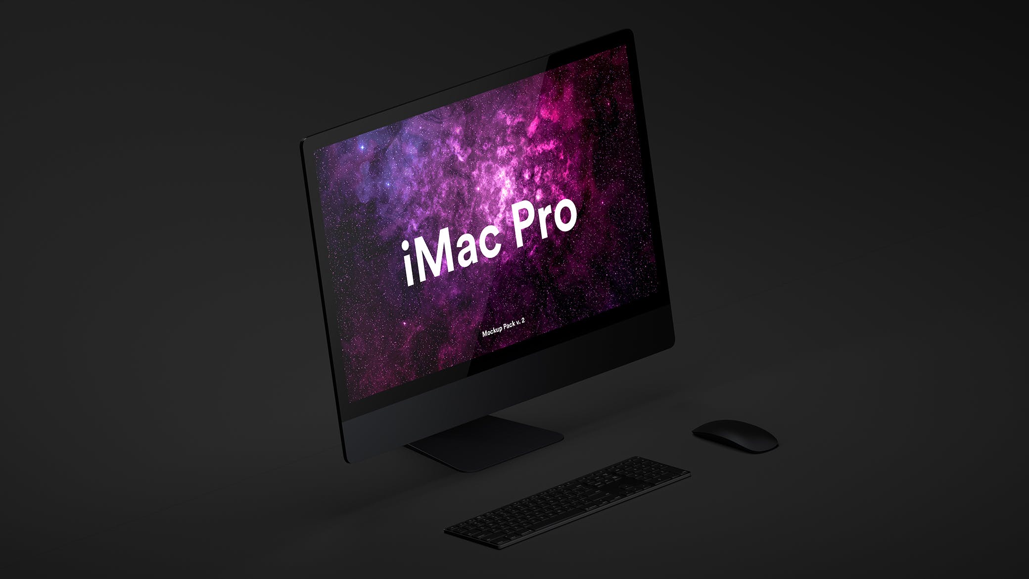iMac Pro高端一体机电脑屏幕演示非凡图库精选样机 Dark iMac Pro Mockup插图(2)