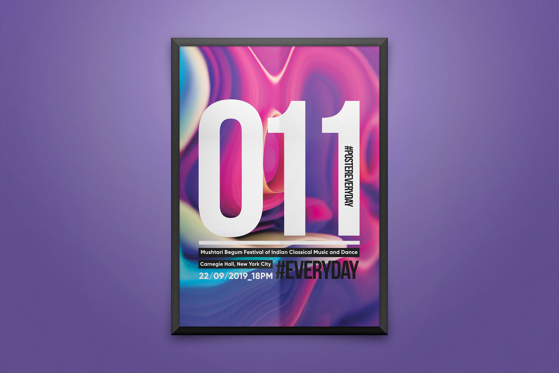 创意彩色液体背景海报PSD素材16设计网精选模板 Creative Poster Template插图