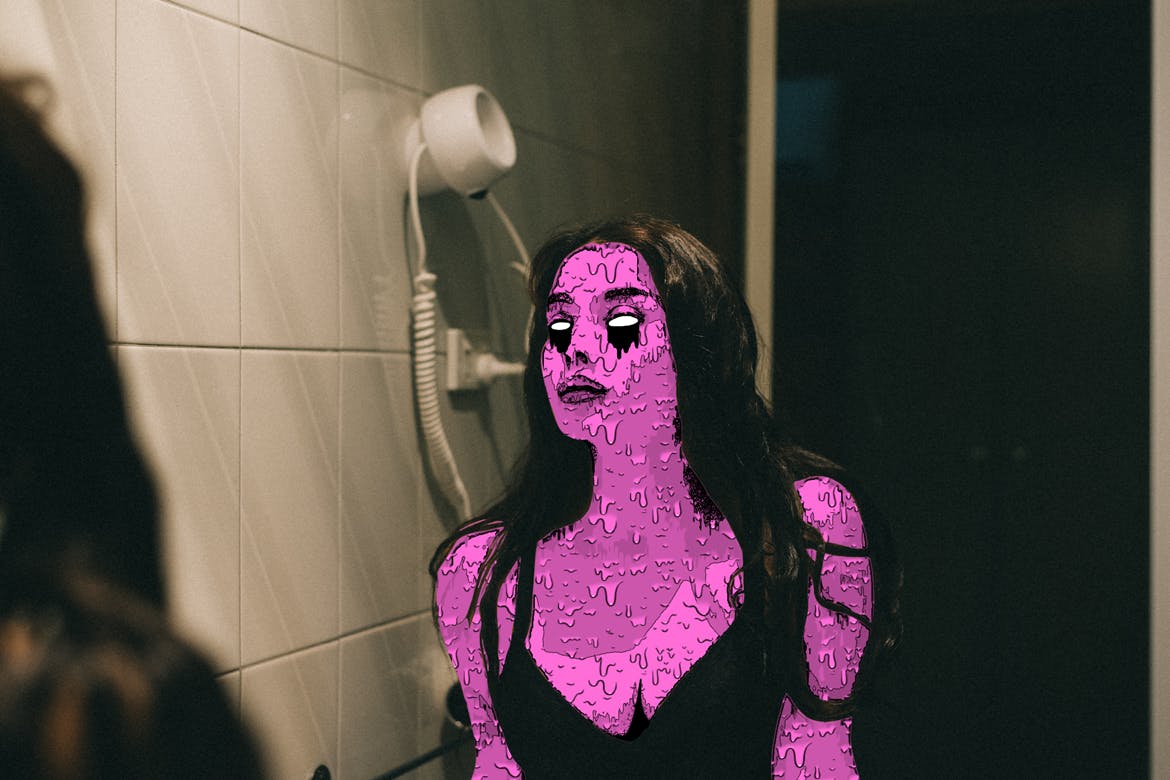 Instagram&Tumblr社交图片Grime艺术风格16设计素材网精选PS动作 Animated Zombie Grime Art Photoshop Action插图(1)
