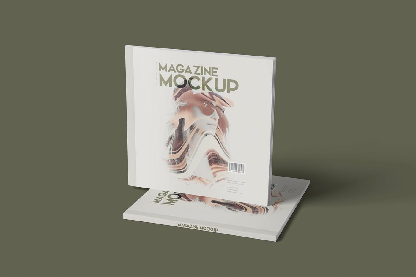 方形杂志印刷效果图样机普贤居精选PSD模板 Square Magazine Mockup Set插图(1)