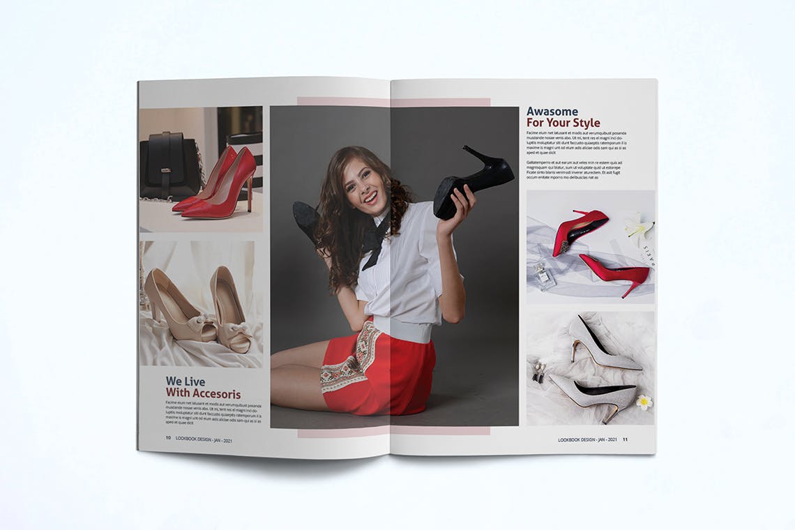女性时尚服饰产品画册素材库精选Lookbook设计模板 Fashion Lookbook Template插图(8)