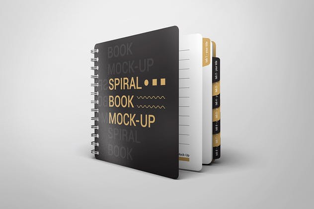 螺旋记事本设计样机非凡图库精选模板 Spiral Book Mock-Up插图(1)