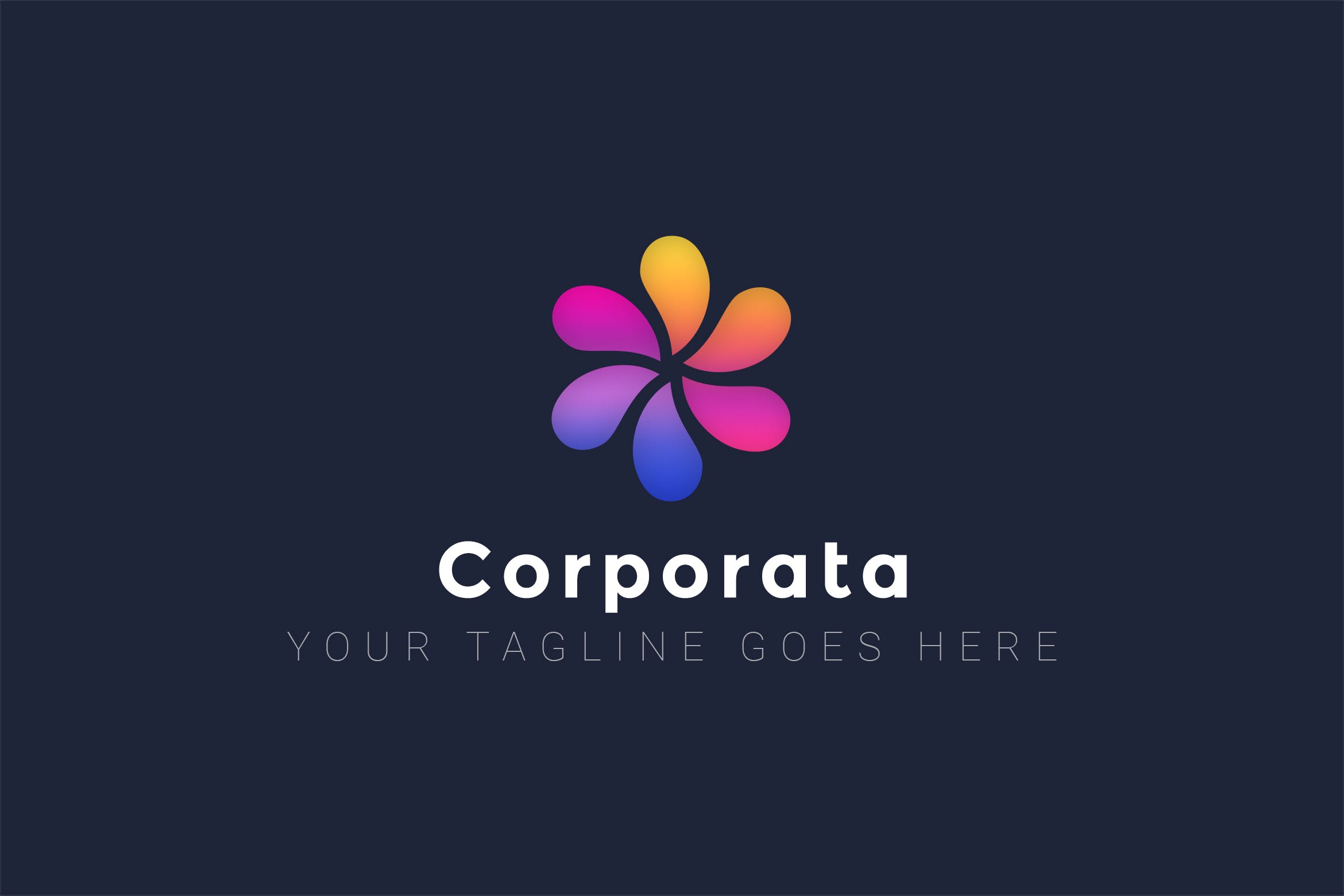 渐变彩色花瓣图形Logo设计16设计网精选模板 Corporata – Multipurpose Logo Design插图
