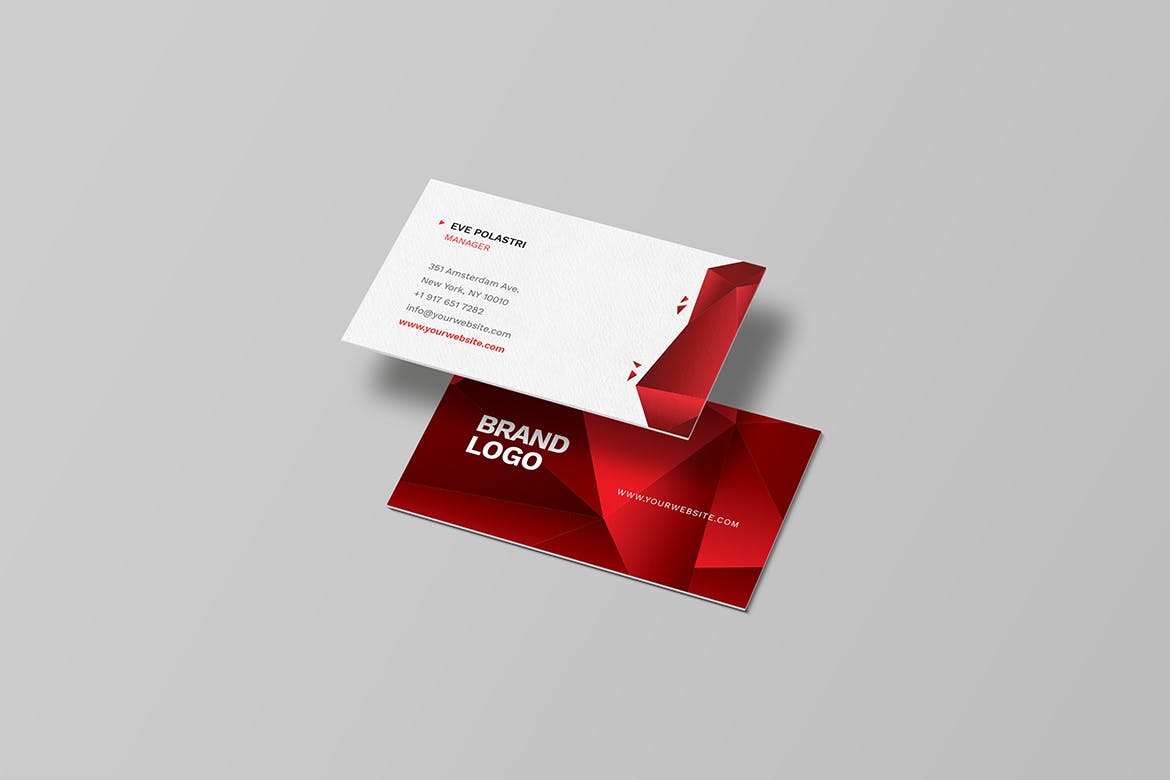 红色室内设计文具[信封/信纸/名片/文件夹]设计模板 Red Interior Design Stationery插图(2)